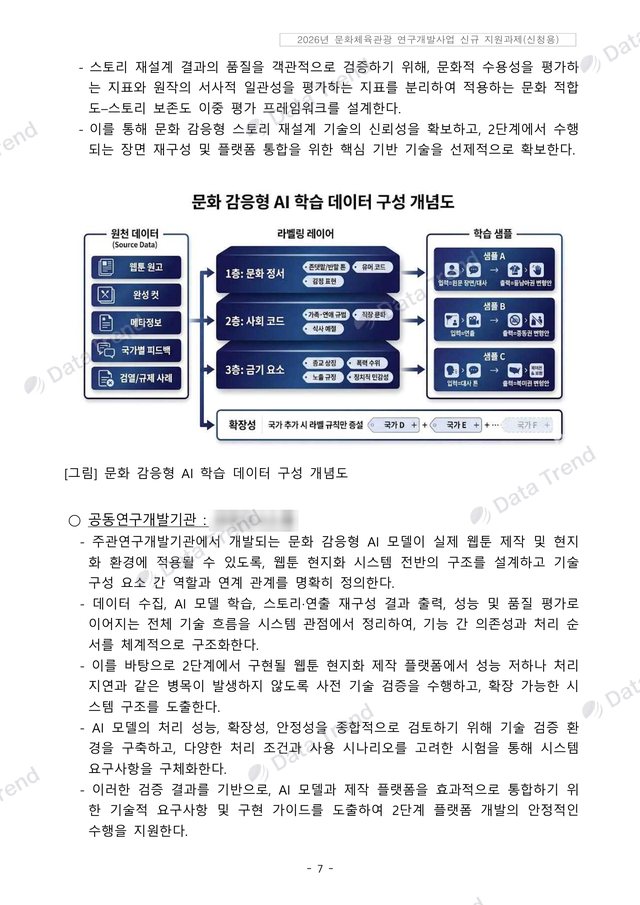 K-웹툰 현지화 R&D 연구개발계획서 8쪽 (일부)